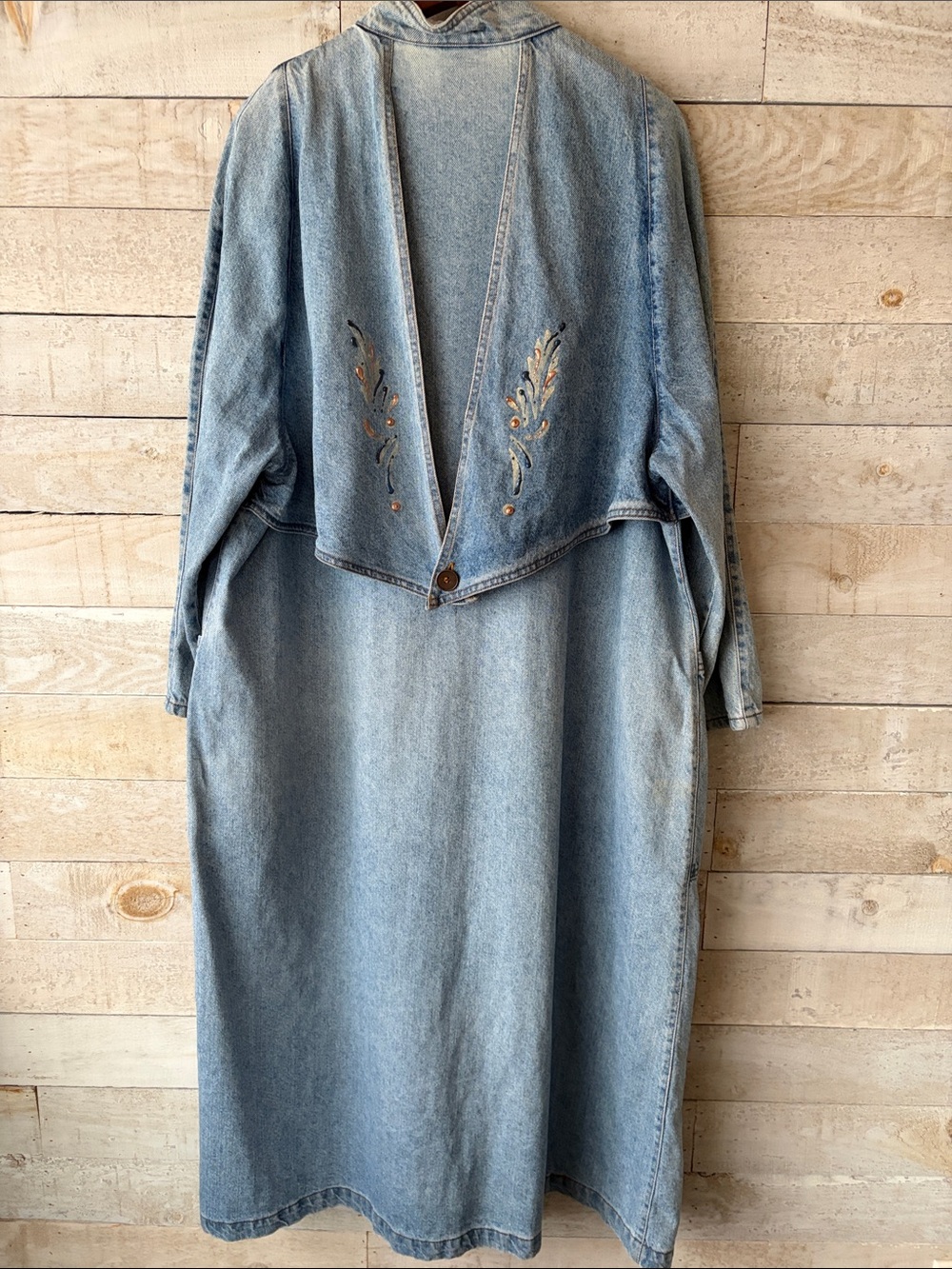 Boho Denim Duster hand painted - Picture 4 of 9